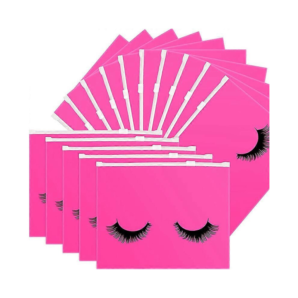 50-piece set of eyelash care bags, plastic makeup bags, toiletry makeup bag, cosmetic travel bag with zipper