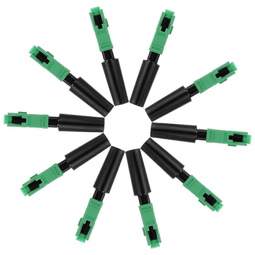 10 Stück Ftth Embedded Quick Connector SC/APC Grüner Plastik-Faseroptik-Connector 1