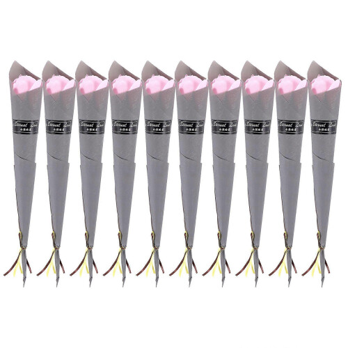 Set di 10 rose di sapone artificiali coreane, ideali per San Valentino.