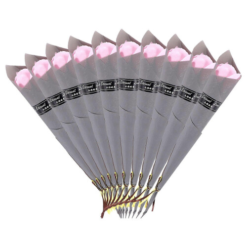 Set di 10 rose di sapone artificiali coreane, ideali per San Valentino. 2