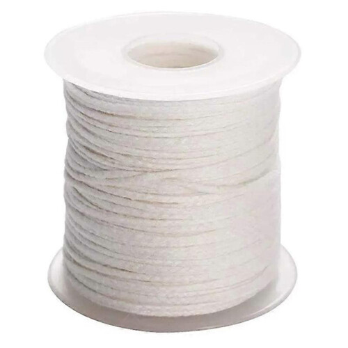 1 rollo de 61 metros de mecha de algodón blanco para velas caseras. Material: liso. 1
