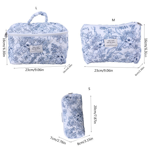 Quilted Makeup Bag Cosmetic Bag Stylish and Practical-M 2