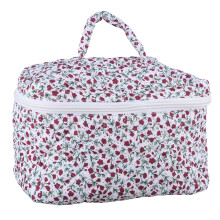Fashionable Quilted Bag Cosmetic Bag Flower Print Travel-L