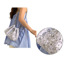Pleated Crossbody Large Capacity Shoulder Bag Fashion-Beige