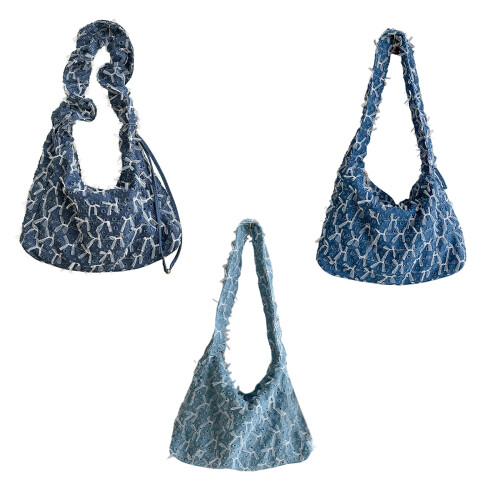 Lightweight Crossbody Bag with Personalized Handle-light blue 1