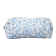 Gesteppte Kosmetiktasche, Blumen-Kulturbeutel, großes-Blau S