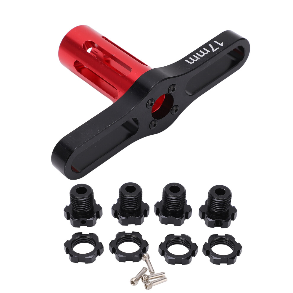 4 Pack 17Mm Aluminum Hex Nuts For Rc Car Hub Set, Black 9341376580668