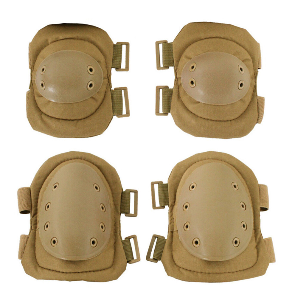 Tactical Protection Solution For Your Knees And Elbows, Military Tactical Knee Pad With Adjustable Straps And Shock Absorption For Combat Paintball Sk 9177303889951