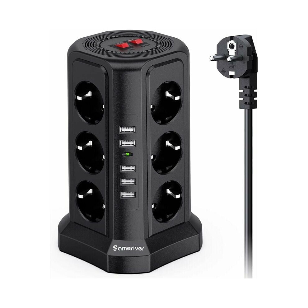 Power Hub For Your Space, Power Strip Tower With Surge Protector, Multiple Outlets And Usb Ports, Vertical Design Ensures Efficiency In Limited 9169997185105