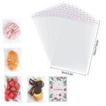 Sacos transparentes para biscoitos, sacos de celofane transparentes, autovedantes e seguros para alimentos, para uma solução de embalagem prática