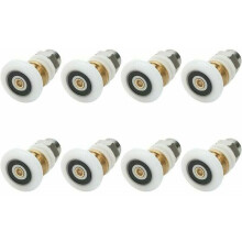 Roulettes de porte de douche coulissante de 27 mm avec moyeux en laiton massif et roulements à billes, kit de roulettes économique pour une