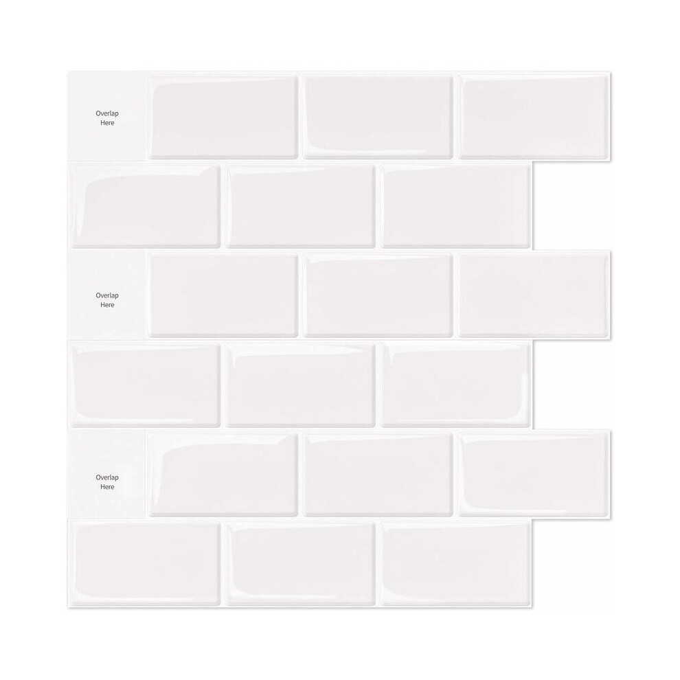 Peel And Stick Subway Tile For Walls, Stronger Upgrade Adhesive Vinyl With Glossy Finish (10 Pieces) 9405630619232