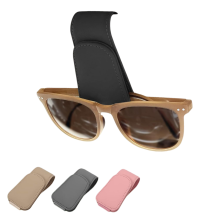 Versatile Magnetic Leather Eyewear Organizer, Retro Square Eyeglasses Frame Clip With Foldable TR90 Ultra-light Design, Easy Install, Black (2PCS)