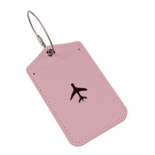 Practical Luggage Tages Travel Suitcase Tages PU Leather-Pink