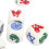 10PCS 14MM White Plastic Rounded Dice Set for Board & Fish Games 9