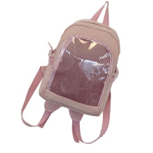Transparente Tasche Damen Mädchen Animes Pin Display Nylon-Rosa