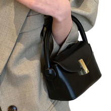 Sac à main créatif en cuir PU, sac à bandoulière-Noir