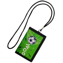 Football Print Neck Pouch Childrens Small-black side football