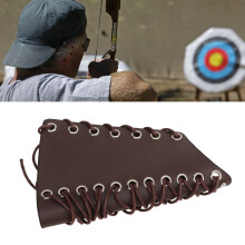 Archery Arm Guard Brown Artificial Leather with Durable Skin-Friendly Design