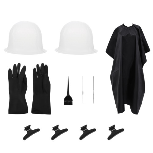 11 Haarhighlighting Kit Mit Silikonkappen Und Umhang