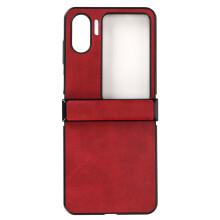 Oppo Find N2Flip-skal, elegant och snygg retrodesign, smalt och lätt premiumläderfodral med fullt skydd (orange)