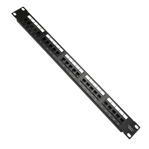 25-Port RJ11 Through Coupler Patch Panel for 19 Inch Rack Cabinet