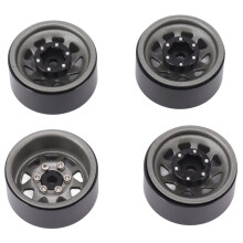 4Pcs Beadlock Wheels 1in Deep Groove for RC Cars, Ti Color