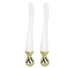 2 pezzi Spatola applicatore per crema occhi in metallo, lega di zinco, silicone, strumento a doppia estremità