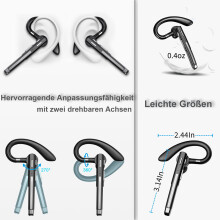 Auricolare wireless per cellulari con standby ultra-lungo, auricolare con cancellazione del rumore e microfono regolabile e ruotabile a 270 gradi,