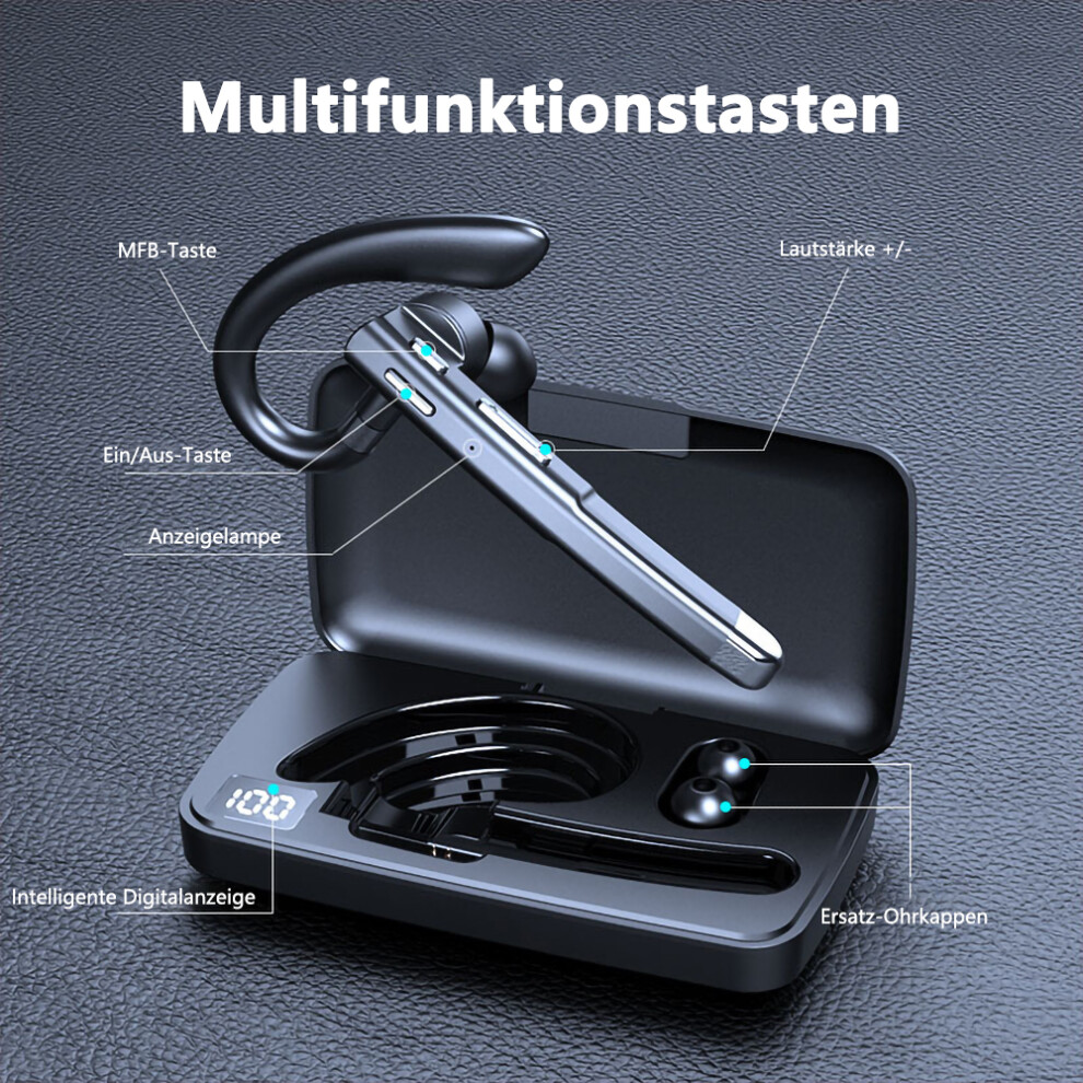 Versatile Bluetooth Headset, Noise Canceling For Seamless Calls And Music, Bluetooth 5.1 With Hifi Quality Sound For Unmatched Clarity, Comfortable 9169997186133