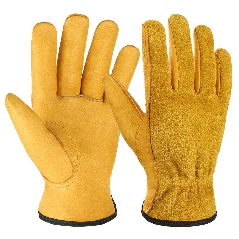 Cowhide Gloves, Welding Glove With Excellent Grip, Construction Use Genuine Cowhide Leather 9173940282599