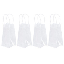 4St Witte PVC Wijnfles Zak Handtas Stevig Voor Bar En Cadeau