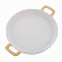 1pc Simple Dessert Plate Fruit Plate Ceramic Plate Kitchen Salad Dish