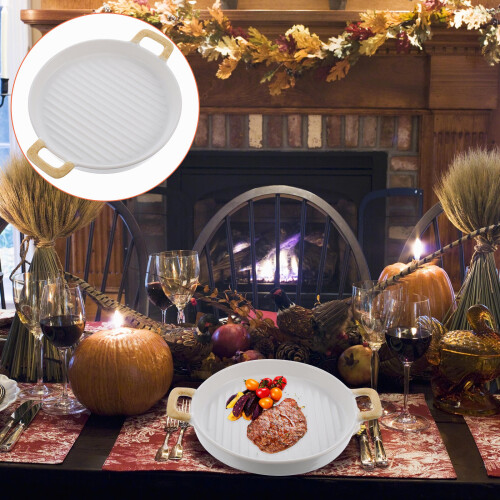 1pc Simple Dessert Plate Fruit Plate Ceramic Plate Kitchen Salad Dish 2