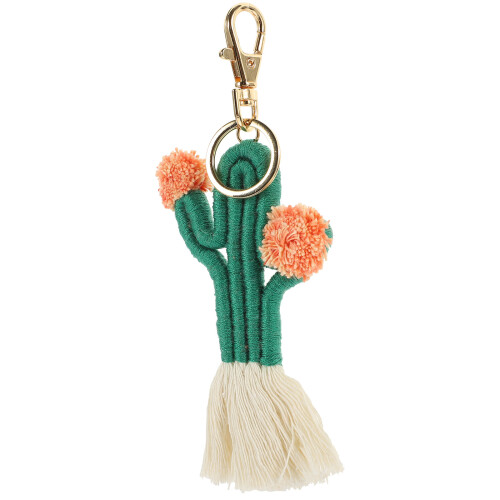 4Pièces - Macramé Cactus Vert Mousqueton Pour Sac 2