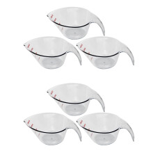6Stk Messbecher Kunststoff Transparent Küchen Labor Messzylinder Set