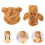 1Set Tiger Mütze Schal Set Plüsch Für Winter, Hellbraun 7