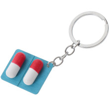 2 pill-schlüsselanhänger, mini-simulationspille, schlüsselschmuck
