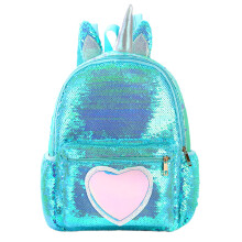1Stk Blaues Pailletten Backpack Für Schule Reisen