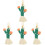 4Pièces - Macramé Cactus Vert Mousqueton Pour Sac 4