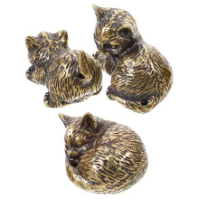 15 Messing Figur, Messing Katzen Statue