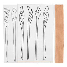 4 sets holzstücke für haarnadeln, holzhaarspange, mit maserung