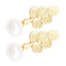 1Paar Damen Ohrstecker Gold Ohrschmuck Geometrische Künstliche Perlen