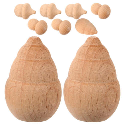 18 Teile Unbearbeitetes Holz Bastelmaterial Für DIY Eichel 2