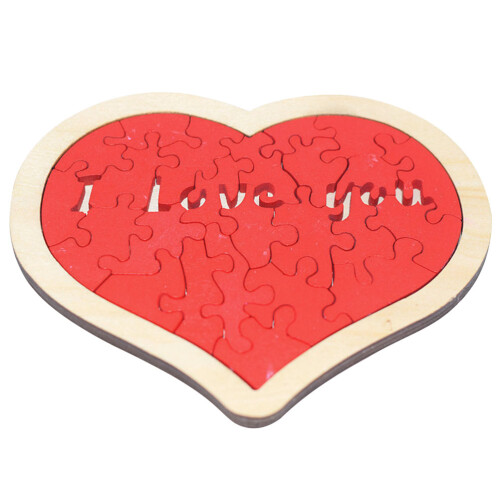 4 Juegos Madera Forma Corazón, Ideal Regalo San Valentín