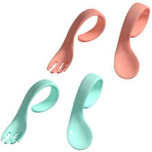 4Ud Cucharas Tenedores Infantiles PP Colores Variados Resistentes
