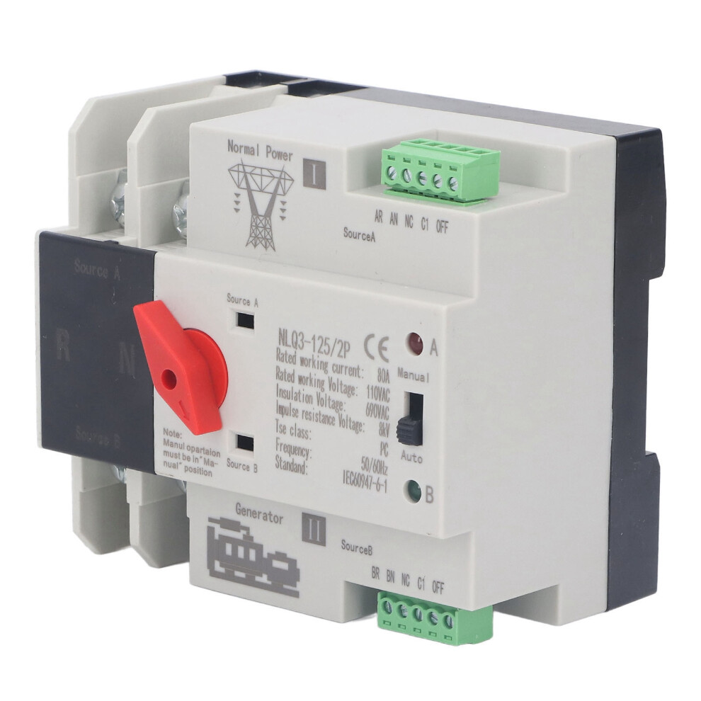 80A Ac110v Automatic Transfer Switch Millisecond Backup Transition 3601370471369