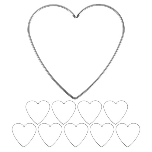 10Ud Corazón De Metal Plata Para Decorar Puertas Y Proyectos DIY