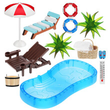 1Conjunto Decoração Mini Praia Cadeira Dollhouse Miniatura