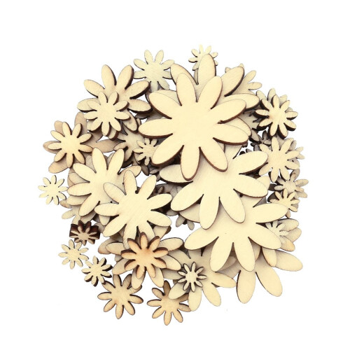 50Pz Legno A Forma Fiore Per E Nozze